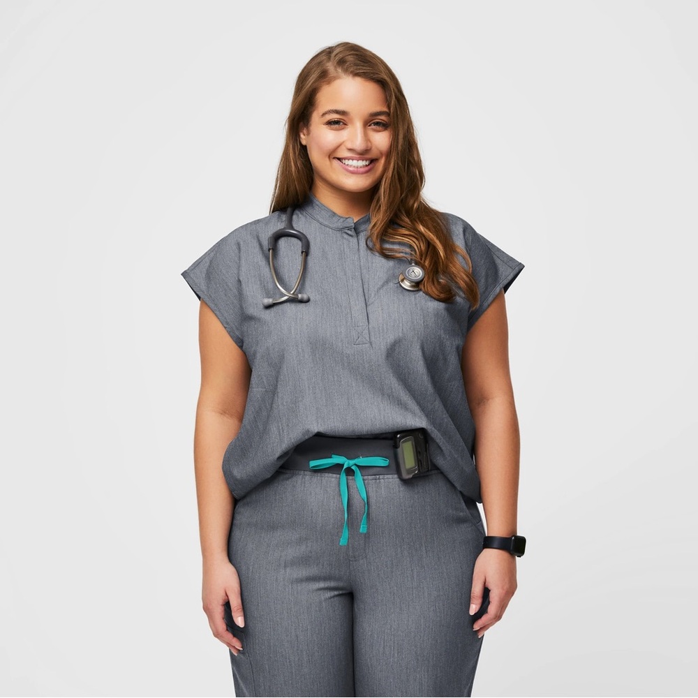 Figs Rafaela Graphite Scrub Top XL